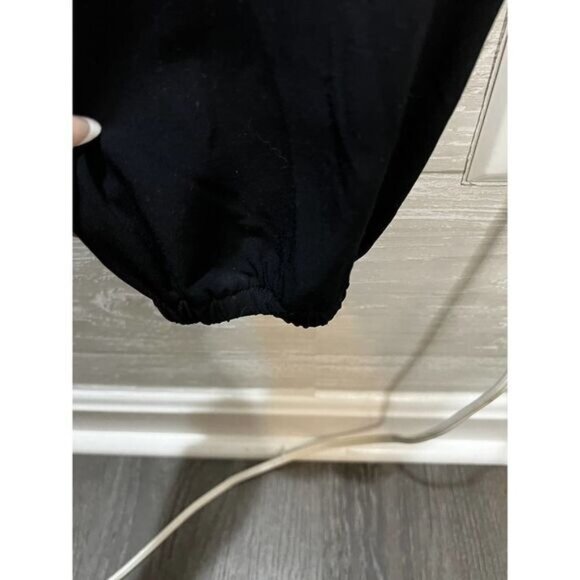 Women's Elasticated Waist Long Sleeve Wrap Jumpsuit Black Medium - Picture 5 of 6